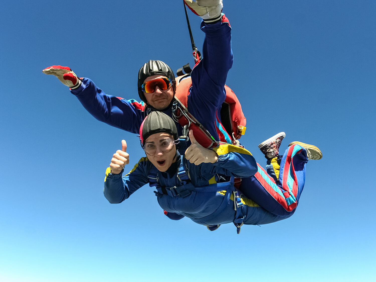 A woman taking part in a charity skydive 