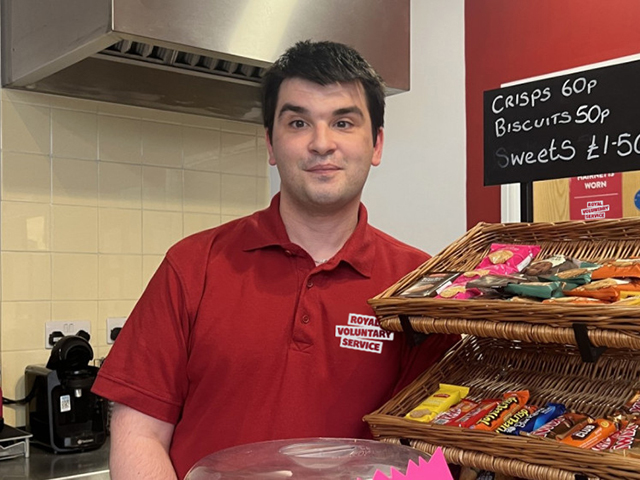 Volunteer Reece at the Community Cafe at the Hanley Centre 